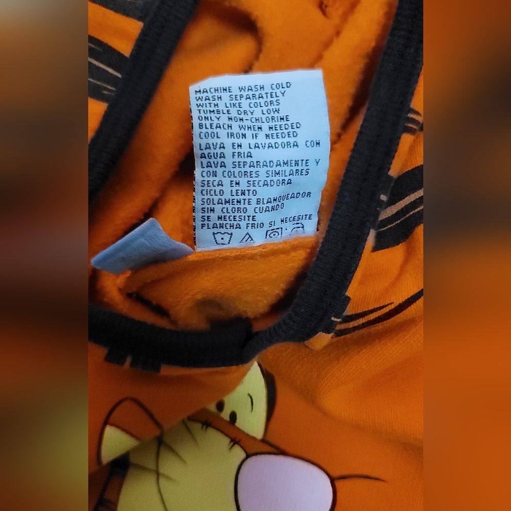 Disney Orange Tigger Hoodie With Ears 18M Vtg - Picture 7 of 7